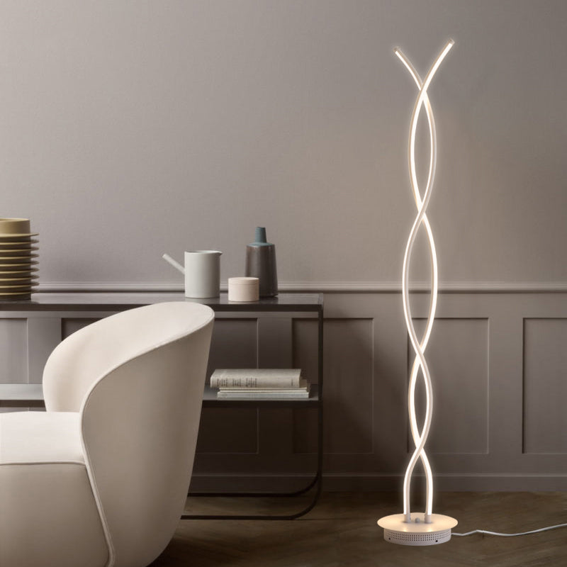Simplistic Acrylic Spiral Led Floor Lamp - Ideal For Bedroom Reading