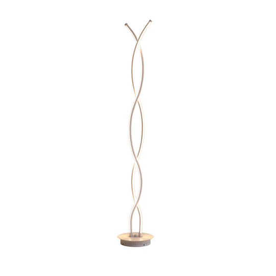Simplistic Acrylic Spiral Led Floor Lamp - Ideal For Bedroom Reading