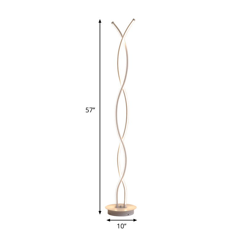 Simplistic Acrylic Spiral Led Floor Lamp - Ideal For Bedroom Reading