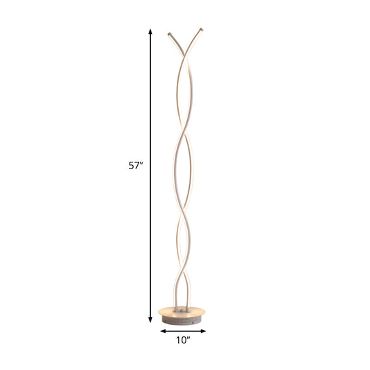 Simplistic Acrylic Spiral Led Floor Lamp - Ideal For Bedroom Reading
