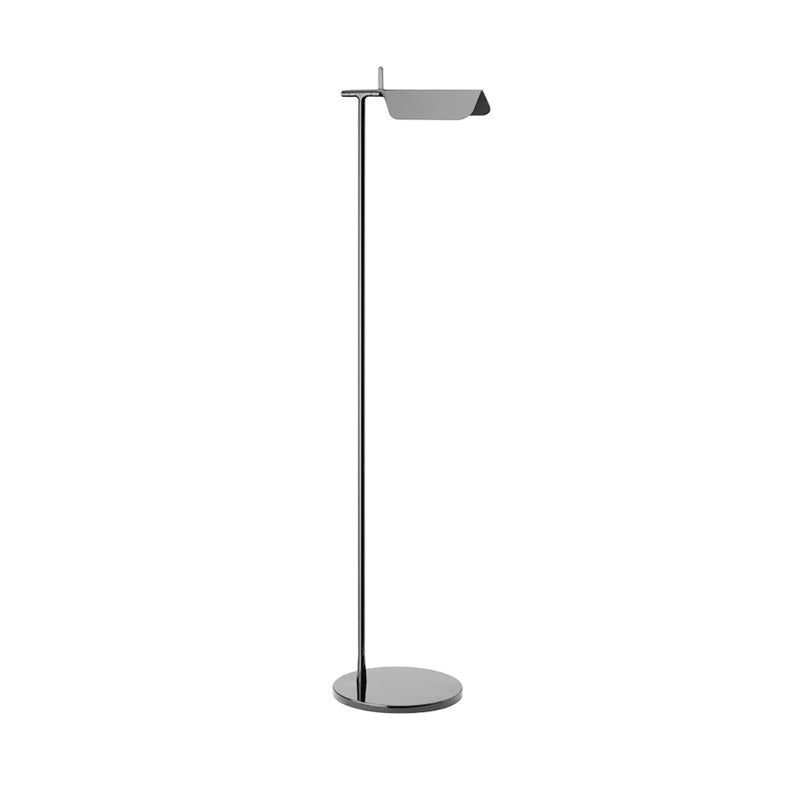 Modern Metallic Led Standing Floor Lamp In White/Black - Perfect For Minimalist Bedroom Lighting