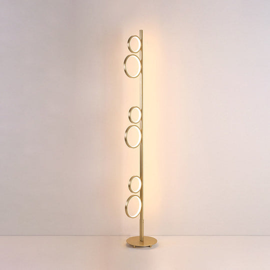 Nordic Acrylic Led Floor Lamp - Sphere Shape Stand Up Light Black/White/Gold Warm/White Lighting