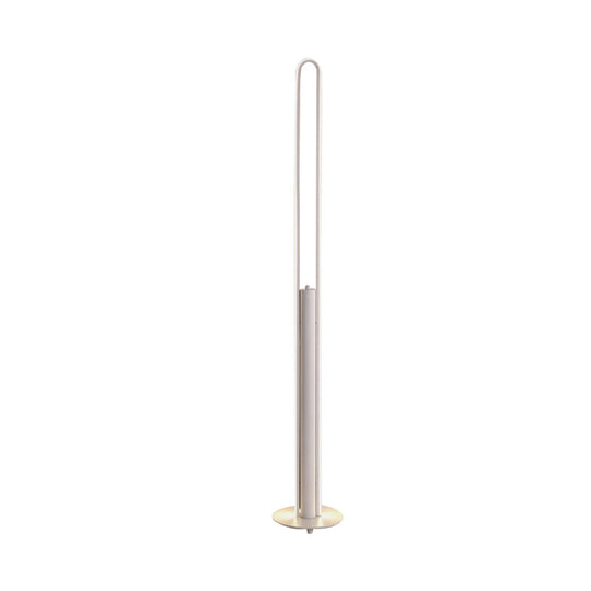 Minimalist Led Reading Floor Lamp In Acrylic Tubular Design - Black/White/Gold Warm/White Light