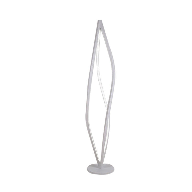 Geometric Led Floor Reading Light In Black/White - Nordic Design