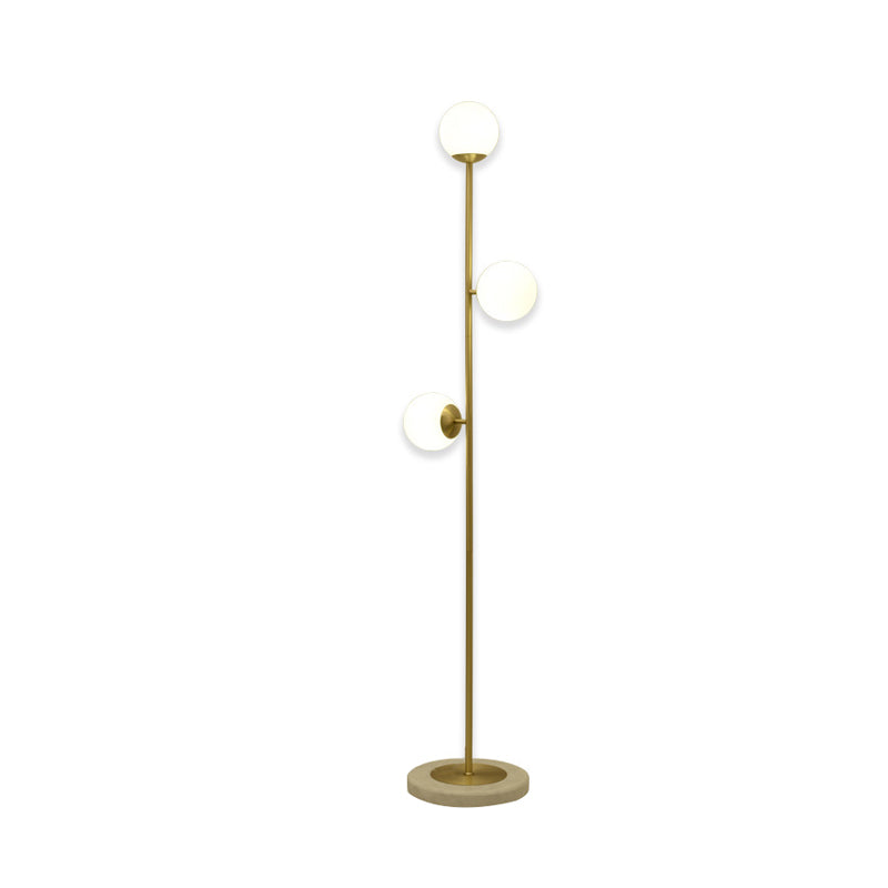 Sleek Led Floor Reading Lamp With Brass Stand Perfect Lighting For Living Room