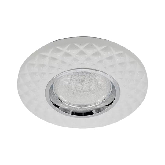 Contemporary Led Flushmount Lamp - White Ring Acrylic Ceiling Light With Warm/Natural Glow