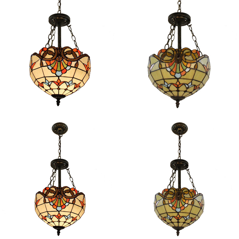 Tiffany Victorian Style Stained Glass Chandelier Pendant For Library Ceiling