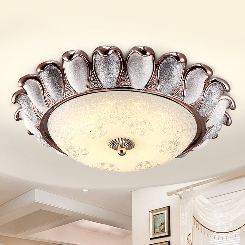 Sunflower Glass Ceiling Lamp: Textured Led Flush Mount 14’/18’/22’ Width Silver/Gold Ideal