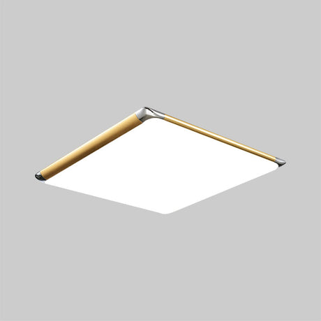 Modern Ultra-Thin Square Flush Mount With Gold Integrated Led Acrylic Shade - Warm/White 18/21/35.5