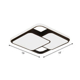 Contemporary Black And White Rectangular/Square Flush Mount Led Ceiling Light For Living Room -