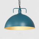 Stylish 1-Light Dark Blue Pendant Light For Living Room - 8’/10’ Domed Ceiling Fixture / 10’