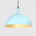 Stylish 1-Light Dark Blue Pendant Light For Living Room - 8’/10’ Domed Ceiling Fixture / 10’