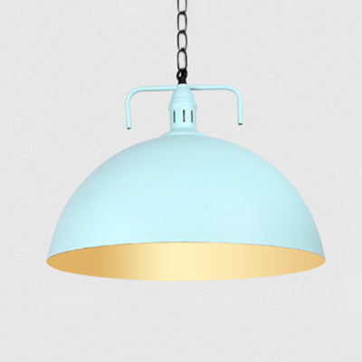 Stylish 1-Light Dark Blue Pendant Light For Living Room - 8’/10’ Domed Ceiling Fixture / 10’