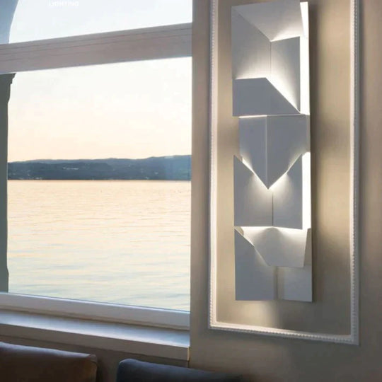 Creativ Indoor Outdoor Wall Lamp Geometric Art Lights Bedroom Living Room Staircase Background