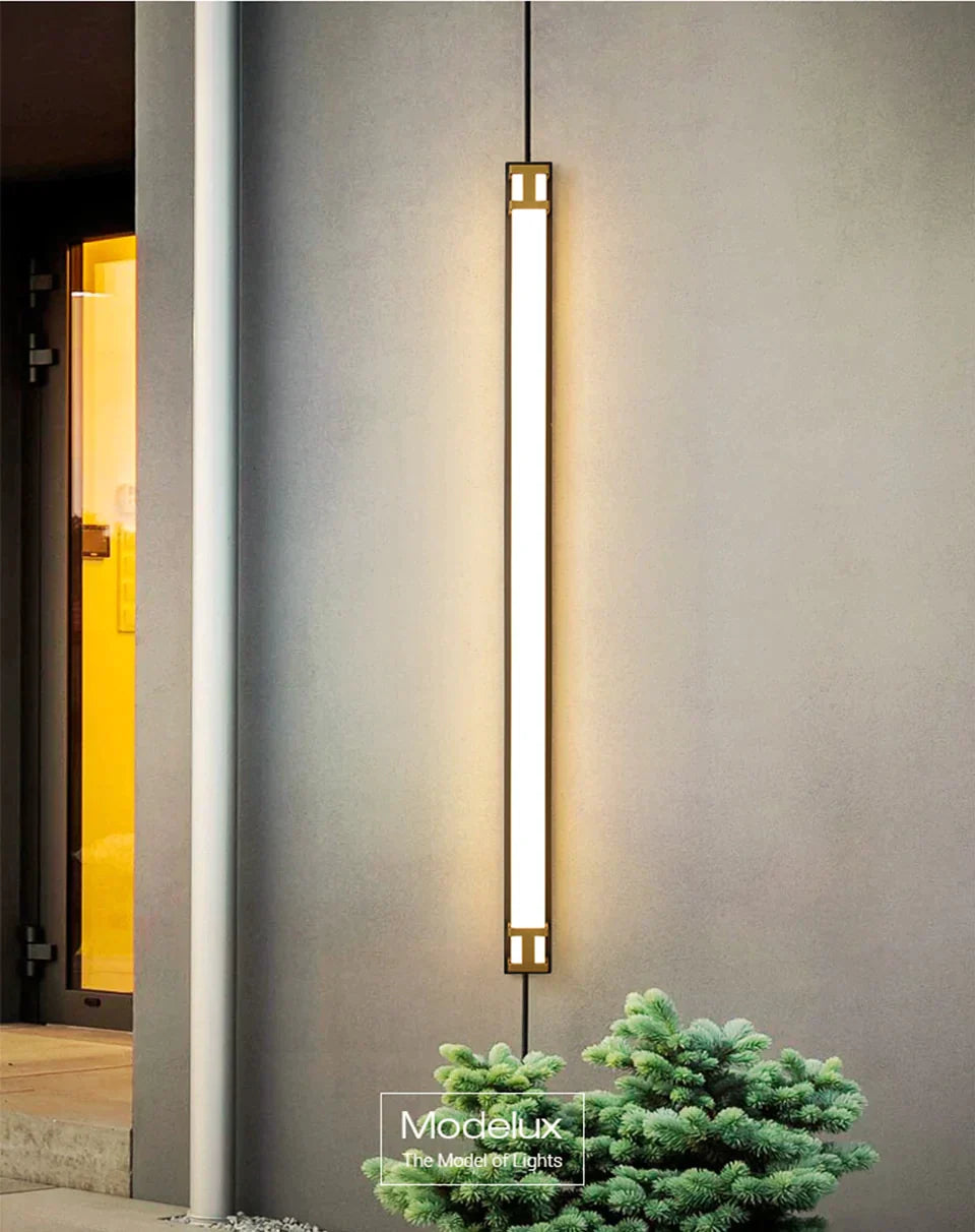 Outdoor Wall Lamp Ip65 Waterproof Led Long Lights Garden Villa Porch Sconce Light Gold Black 110V