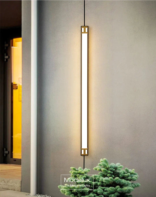 Outdoor Wall Lamp Ip65 Waterproof Led Long Lights Garden Villa Porch Sconce Light Gold Black 110V