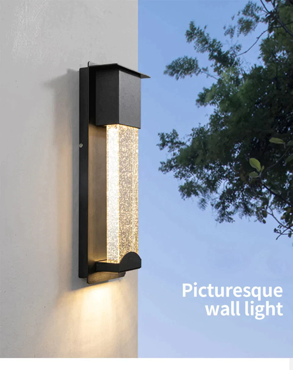 New Led Wall Lighting Pir Motion Sensor Crystal Outdoor Ip65 Waterproof Street Lamp For Balcony