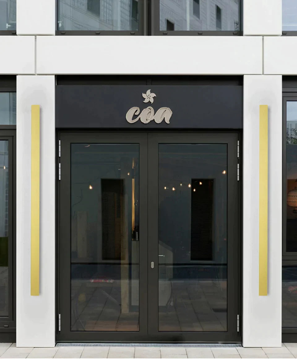 Outdoor Lighting Tall Led Wall Lamp Ip65 Waterproof Aluminum Dimmable Gold Garden Porch Sconce