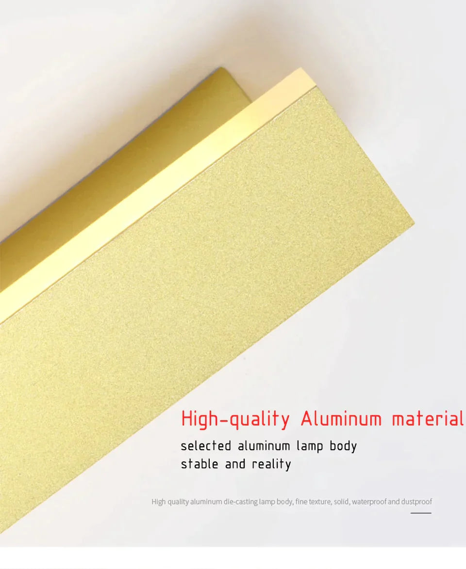 Outdoor Lighting Tall Led Wall Lamp Ip65 Waterproof Aluminum Dimmable Gold Garden Porch Sconce