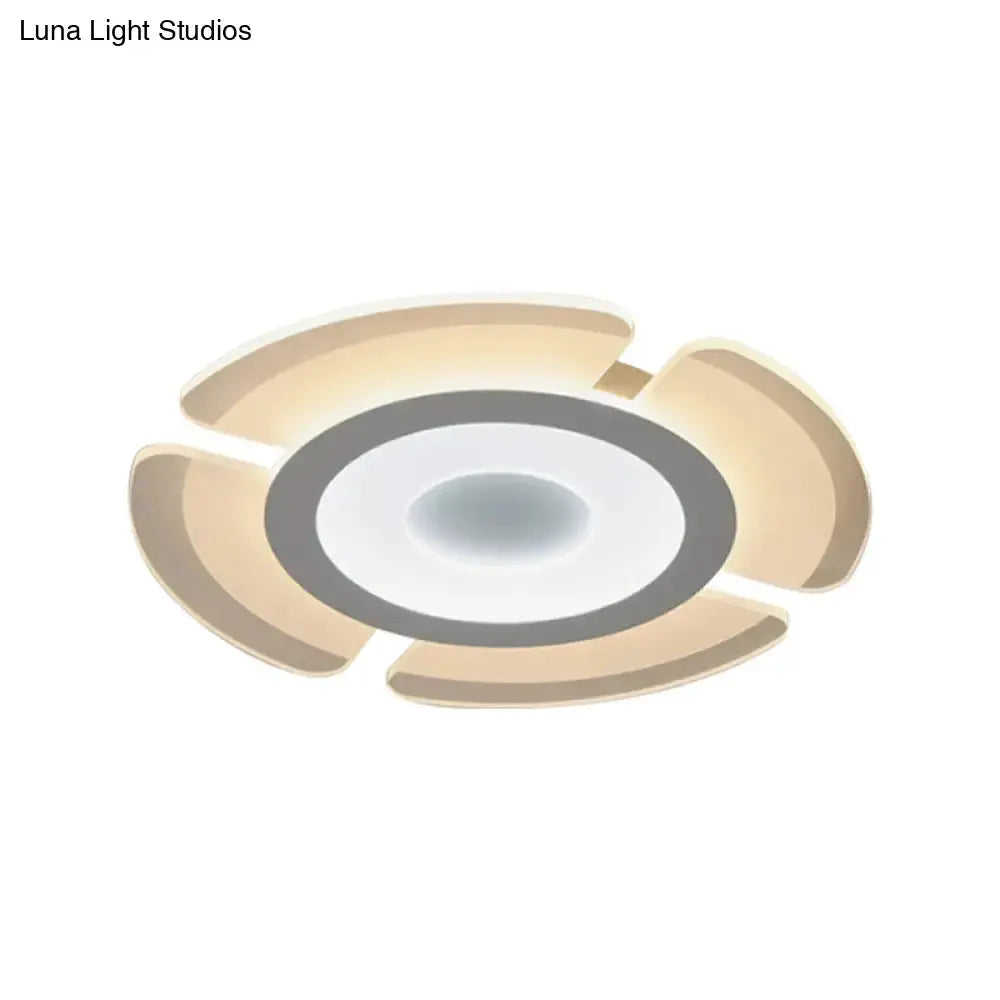 Minimalist Flush Mount Led Ceiling Lamp In White With Ultrathin Design & Acrylic Finish