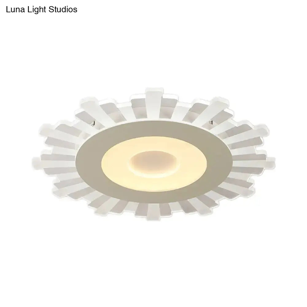 Minimalist Flush Mount Led Ceiling Lamp In White With Ultrathin Design & Acrylic Finish