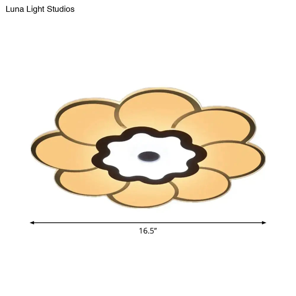 Minimalist Flush Mount Led Ceiling Lamp In White With Ultrathin Design & Acrylic Finish