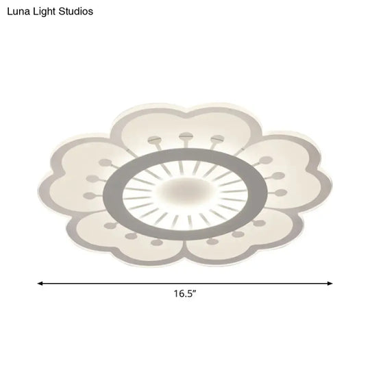 Minimalist Flush Mount Led Ceiling Lamp In White With Ultrathin Design & Acrylic Finish