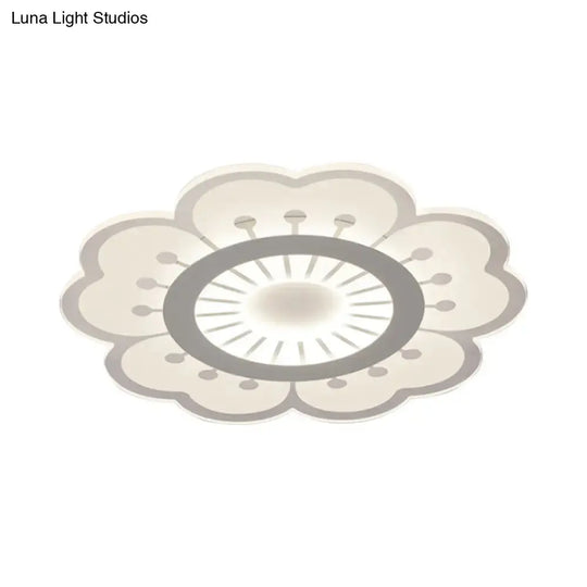 Minimalist Flush Mount Led Ceiling Lamp In White With Ultrathin Design & Acrylic Finish