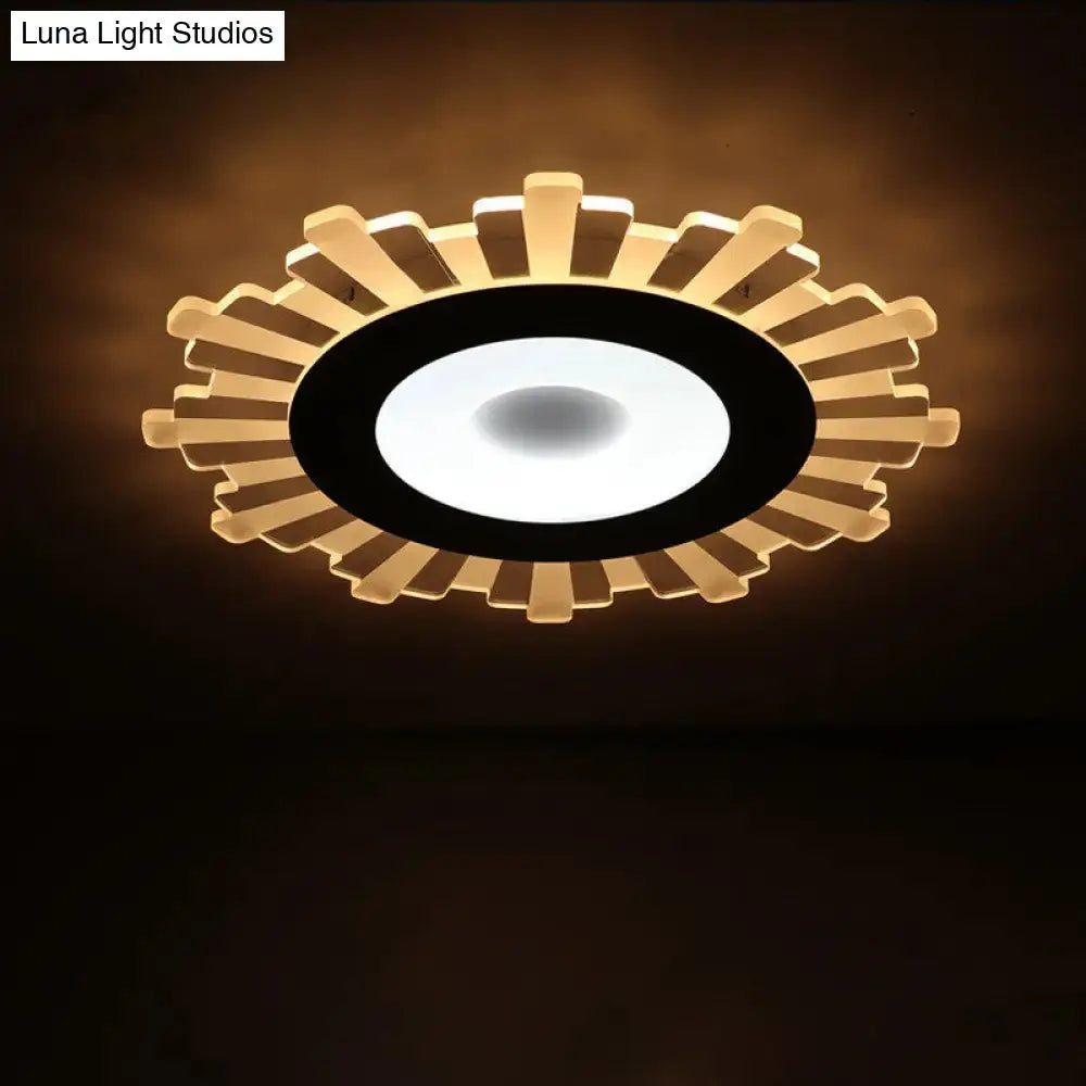 Minimalist Flush Mount Led Ceiling Lamp In White With Ultrathin Design & Acrylic Finish