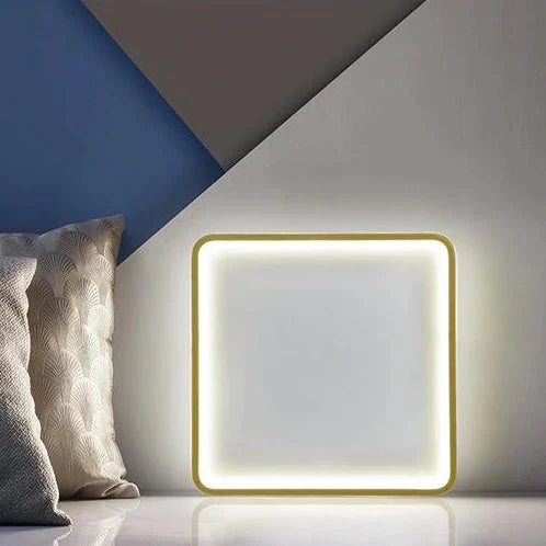 Nordic Bedroom Led Ceiling Lamp Full Copper Square