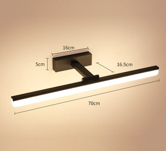 Linear LED Bathroom Vanity Sconce with Acrylic Diffuser - Simple Metal Design