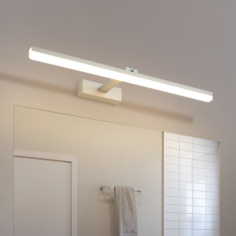 Linear LED Bathroom Vanity Sconce with Acrylic Diffuser - Simple Metal Design