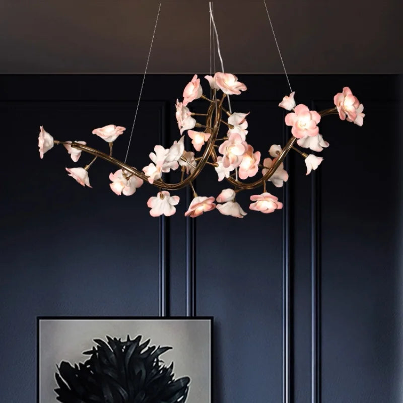 Florencia Ceramic Flower Chandelier – Postmodern Luxury Lighting