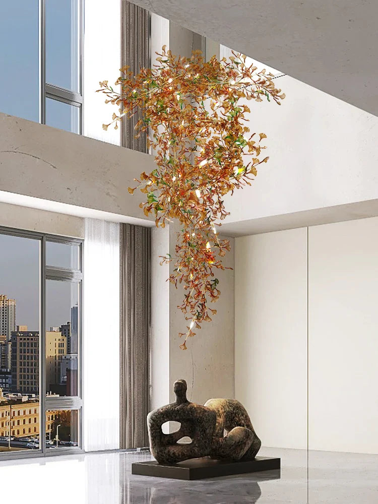 Elysian Ginkgo Glass Pendant Chandelier – Modern Luxury Lighting