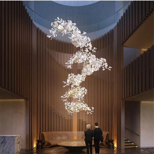 Liora Luxury Duplex Chandelier – Modern Villa Staircase Lighting