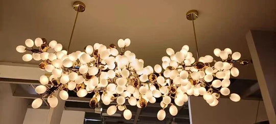 Liora Luxury Duplex Chandelier – Modern Villa Staircase Lighting L150cm / Plastic Leaf / cold light 6000k