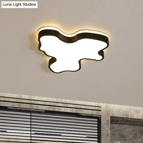 Abstract Flush Light - 16’/19.5’/23.5’ Width Black/White Shade Led Contemporary Mount In Warm/White