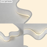 Abstract Flush Light - 16’/19.5’/23.5’ Width Black/White Shade Led Contemporary Mount In Warm/White