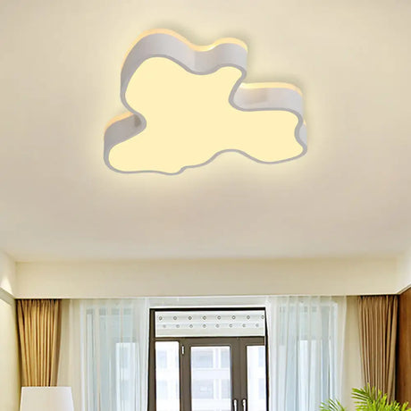 Abstract Flush Light - 16’/19.5’/23.5’ Width Black/White Shade Led Contemporary Mount In