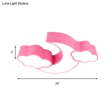 Acrylic Cloud And Moon Nursery Ceiling Light Fixture For Kindergarten Nursing Room