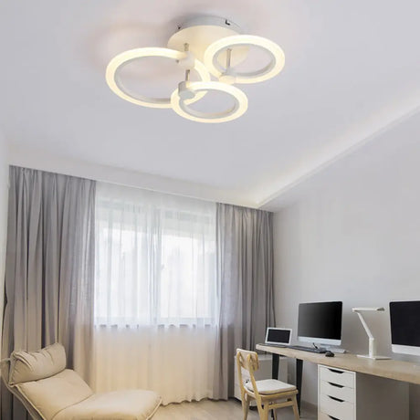 Acrylic Flush Ceiling Light With Multi - Tiered Led And Warm/White/Natural - Available In 3/5/7