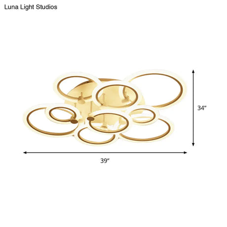 Acrylic Flush Ceiling Light With Multi - Tiered Led And Warm/White/Natural - Available In 3/5/7