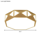 Acrylic Led Ceiling Lamp For Kindergarten - White Octagon Mount Light