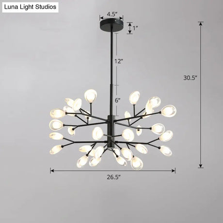 Acrylic Led Chandelier Pendant Light - Minimalist Tree Branch Design For Living Room Ceiling Lamp