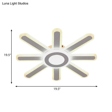 Acrylic Led Flush Mount Ceiling Light – Sun-Like Simplicity 19.5’/23.5’ Wide White - Warm/White