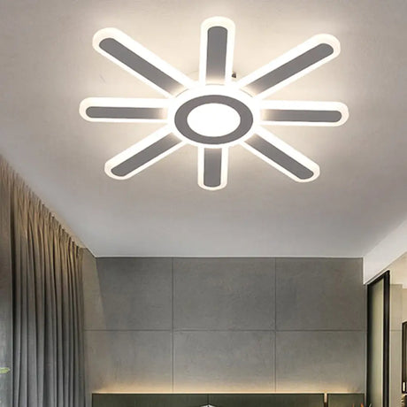 Acrylic Led Flush Mount Ceiling Light – Sun-Like Simplicity 19.5’/23.5’ Wide White -