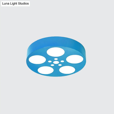 Acrylic LED Kids Flush Mount Lighting in Vibrant Red/Yellow/Blue – Rounded Nursery Room Fixture -  Luna Light Studios