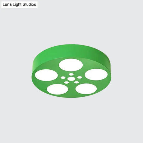 Acrylic LED Kids Flush Mount Lighting in Vibrant Red/Yellow/Blue – Rounded Nursery Room Fixture -  Luna Light Studios