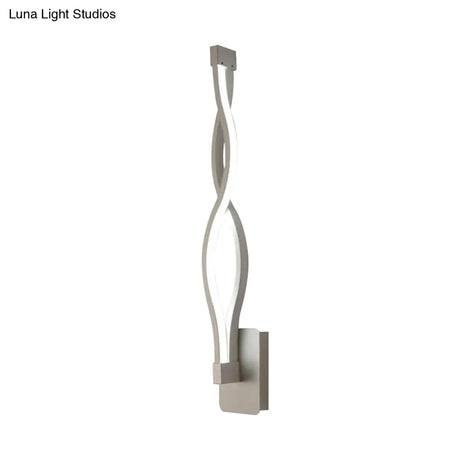 Acrylic Led Wall Sconce: Intertwined Design 1 Light Black/White Warm/White Lighting