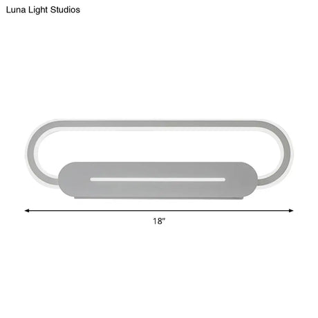Acrylic Oval Led Wall Sconce With Modern Styling And Warm/White Light - Available In Black/White